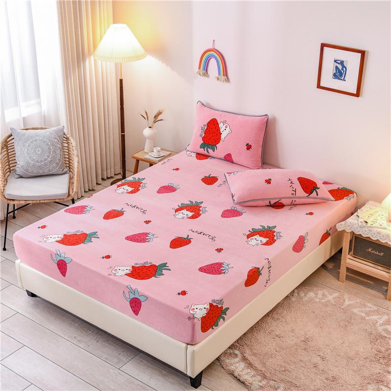 Bonenjoy 1 pc Mattress Cover With Elastic For Adult Cartoon Pattern juego de sabanas Fitted Sheets Bedclothes (No Pillowcase)
