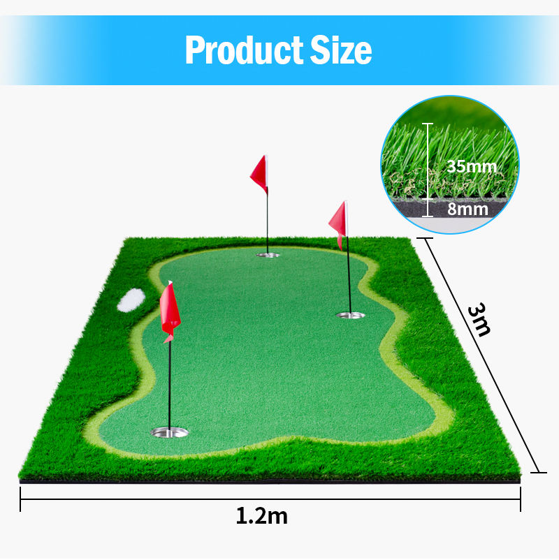 Hot Selling Professional Custom Portable Golf Putting Green Mat with Artificial Grass & Rubber for Office Home Backyard Training2