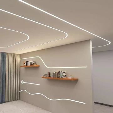 Led Strip Light Waterproof IP67 Surface Mounted Recessed Creative Free Design Streamline Lighting Linear Flexible Silicone Tube