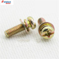 M6/M8 Cross Recessed Small Pan Head Screw Single Coil Spring Lock Washer Assemblies Nickel Plating Screws Vis DIN6900 ISO10664