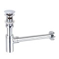 Luxury Bottle Trap Brass Round Siphon gold chrome P-TRAP Bathroom Vanity Basin Pipe Waste With Pop Up Drain