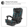 Office Computer Chair Ergonomic Adjustable Rotating PU Leather Gaming Chair Armchair with Footrest Computer Lifting Swivel Chair