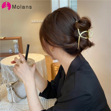 Molans 2020 Soild Color Hair Clips for Women Girls Hairpins Cross Plastic Barrette Hair Crab Headwear Hair Accessories Bands