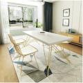 Nordic solid wood dining table and chair combination rectangular modern minimalist home office negotiation table and chair