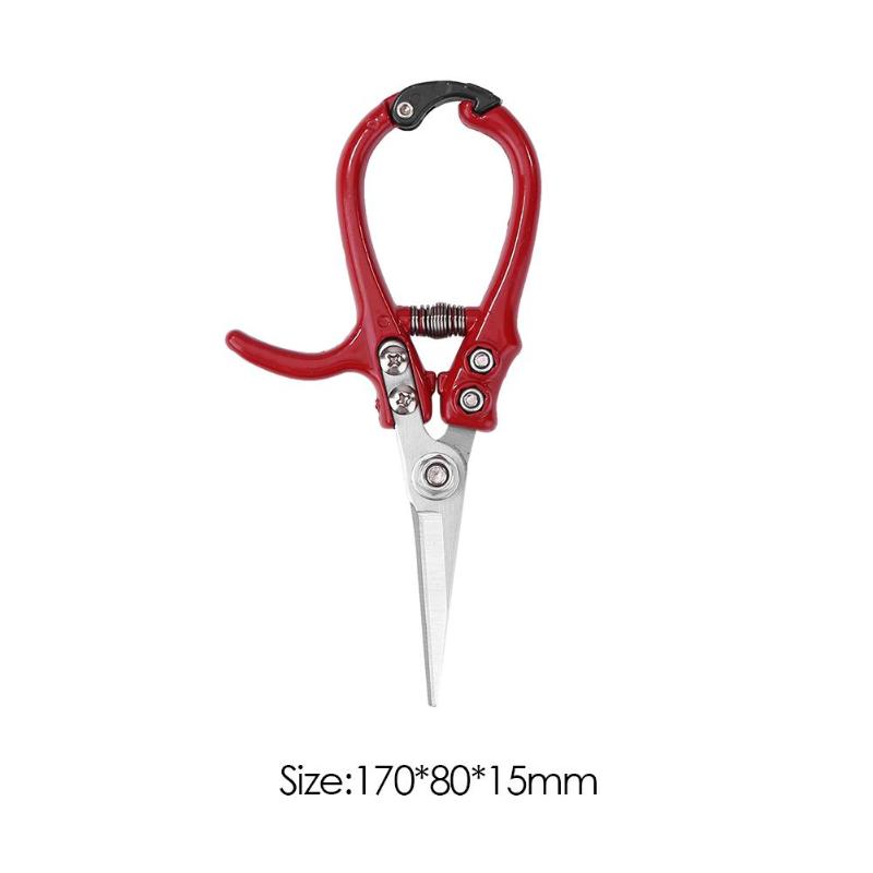 Garden Shearing Pruner Multi-functional Tree Cutter Scissors Safety Buckle Stainless Steel Spring Grass Flower Shear Tool