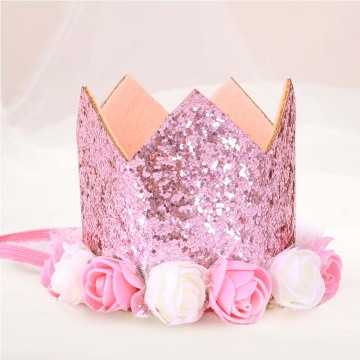 Birthday Caps Flower Crown 1st Birthday Hat Newborn Baby Birthday Headband 1 Year Birthday Party Decorations
