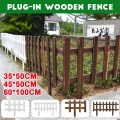 Wood Picket Garden Fence Rot Proof DIY Garden Lawn Fence Edging Fencing Outdoor Anticorrosive Wooden Fence For Outdoors