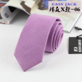 Fashion Solid ties for Men Casual Narrow Neckties Skinny Mens Neck Ties for Party Wedding Candy Color Linen Tie Cravat
