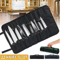 Professional Cutlery Chef Bag – Knife Roll Bag for Chefs Fits up to 22 Knives Black