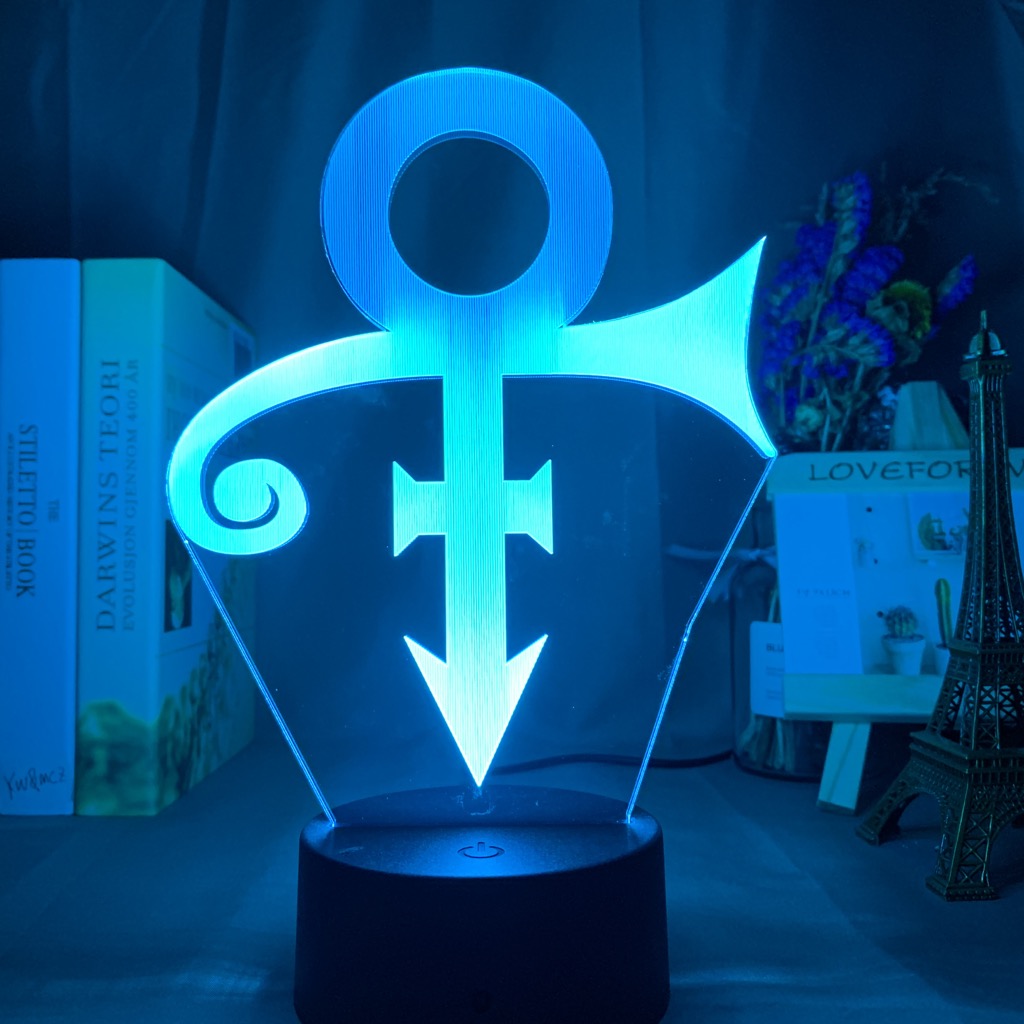 Acrylic Led Night Light Prince Symbol Logo Nightlight for Office Room Decoration Touch Sensor Color Changing Table Usb Lamp
