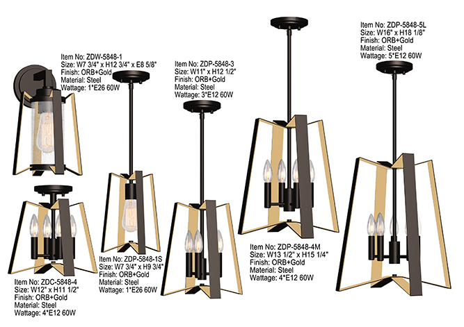 5848 Steel Dining Room Lamp