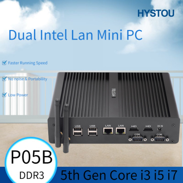 Fanless Mini PC i7 5500U i3 5005U Industrial Computer 24 Hours Working 2 COM HDMI Dual Display 300M Wifi 4K HD HTPC 4G SIM card
