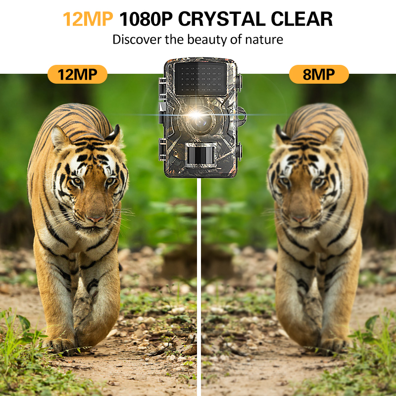 Trail Camera 12MP 1080P Wildlife Game Hunting Trail Camera Motion Activated Security Camera IP66 Night Vision Scouting Camera