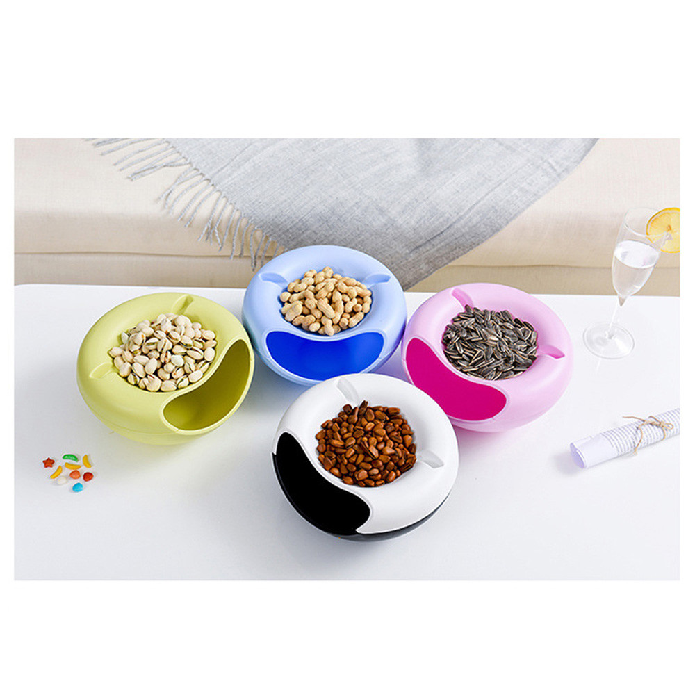 Creative Plastic Bowl Shape Storage Case Home Deaktop Nuts Melon Seeds Dry Fruits Snack Storage Box Phone Holder Decoration Gift