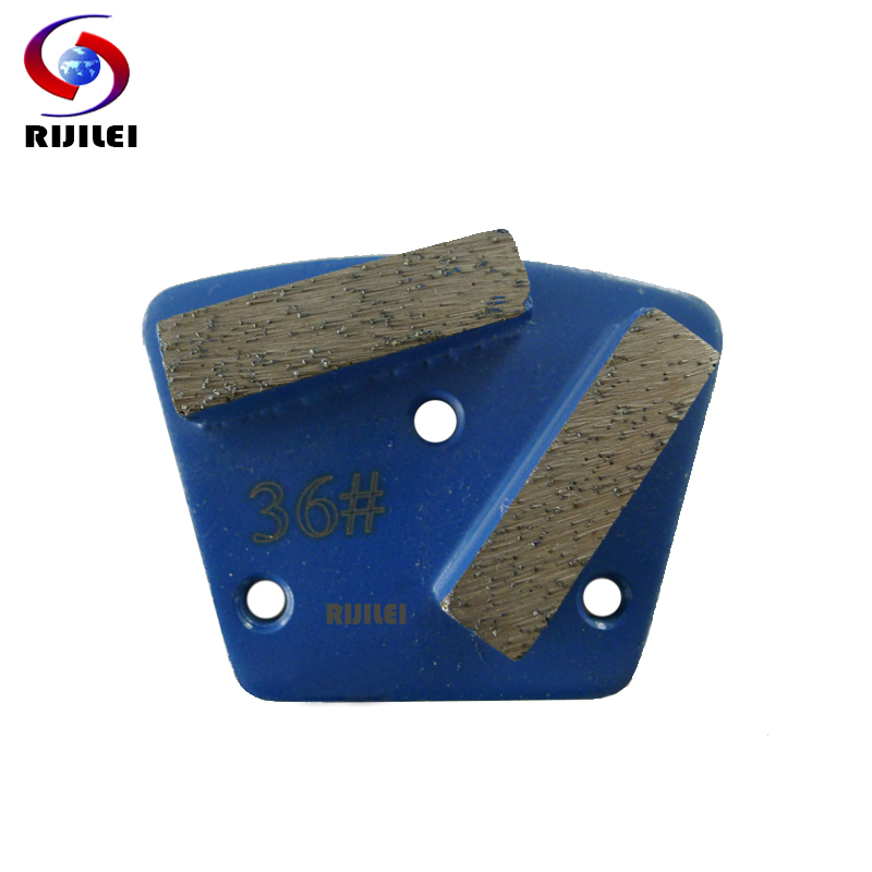 RIJILEI 30PCS/Lot Trapezoid Metal Diamond Grinding Discs Pad Strong Magnetic Grinding Shoes Plate Of Concrete Floor Grinder A10