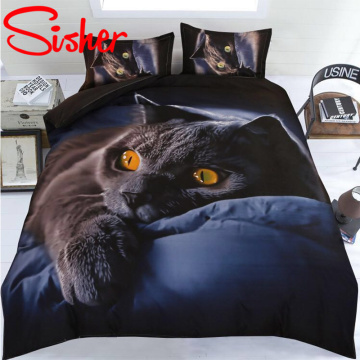 3D Cat Bedding Set Animal Duvet Cover Set Comforter 4pcs Bedding Sets King Size 220x240 Single Full Double Bed Linen Flat Sheet