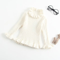 Baby Girls Sweaters Solid Ruffles Kids Basic Sweater Spring Autumn Turtleneck Infant Knitted Pullovers Tops RT045