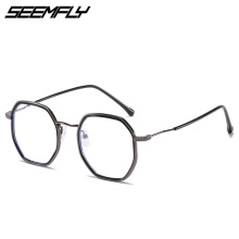 Seemfly -0.5 -1.0 -1.5 -2.0 -2.5 -3.0 -3.5 Finished Myopia Glasses Women Men Vintage Polygon Nearsighted Eyeglasses Eyewear New