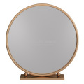 Nordic LED Makeup Mirror 3 Color Variable Light Smart Gold Metal Frame Round Desktop Dresser Mirror Decorative Mirror 50cm