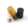 10pcs Empty 3ml Amber Roller Glass Bottle for Essential Oil Roll-on Refillable Perfume Bottle with Black Cap