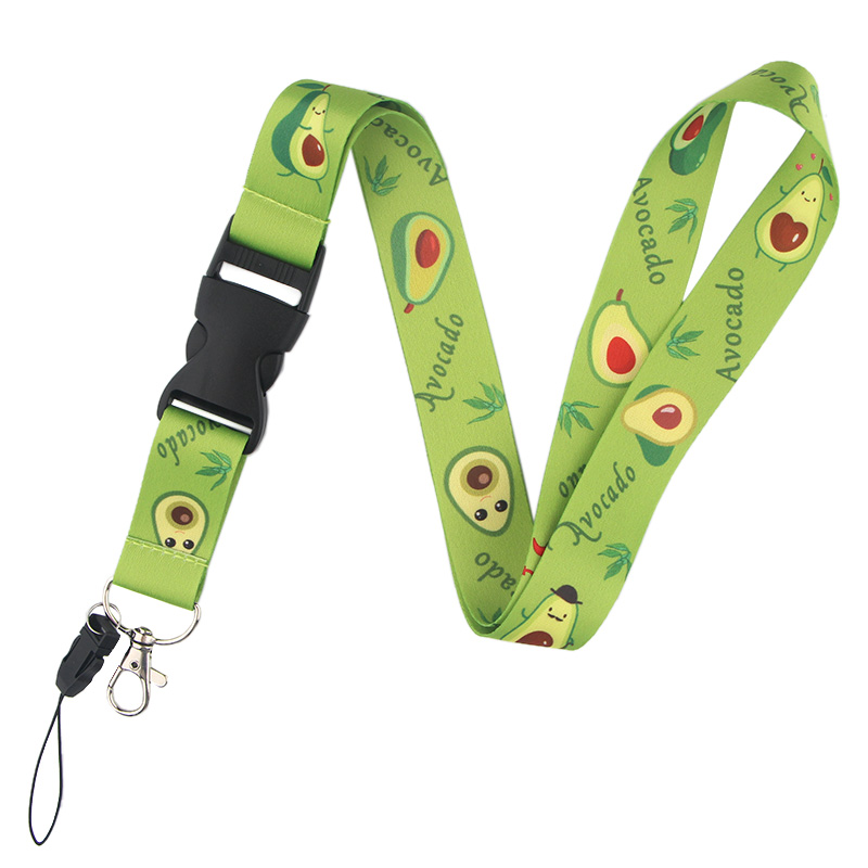 CA95 Avocado Fruit Lanyards For keychain ID Card Pass Mobile Phone USB Badge Holder Hang Rope Lariat Lanyard 1PCS