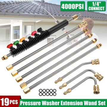 Pressure Washer Extension Wand Set with Spray Nozzle 4000 PSI Power Washer Lance Cleaner 1/4