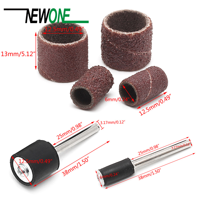 Sanding Bands Sleeves & 2 Mandrels Electric Grinding Polishing Sandpaper circle Sand Mini Drill Rotary Abrasive Tool Accessories