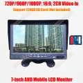 2CH SD Card Recording 1080P AHD 7 Inch Display Mobile Monitor DVR Storage Vehicle Car Reverse Rear View CCTV Security Fishing