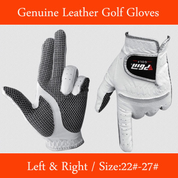 Free Shipping Genuine Leather Golf Gloves Men's Left Right Hand Soft Breathable Pure Sheepskin Golf Gloves Golf accessories