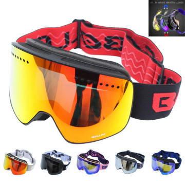 Ski Goggles with Magnetic Double Layer polarized Lens Skiing Anti-fog UV400 Snowboard Goggles Men Women Ski Glasses Eyewear case