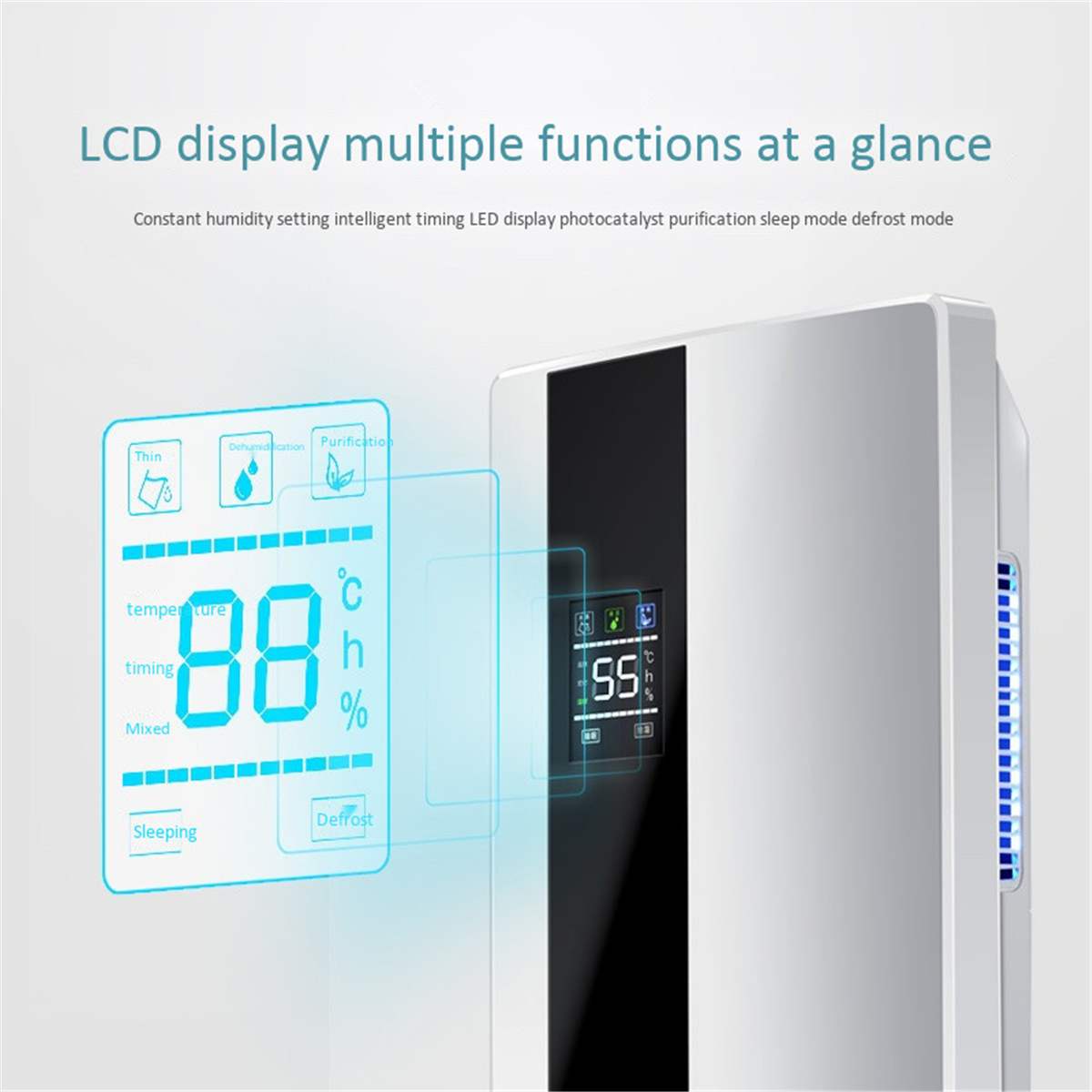 2.2L Dehumidifier Moisture Absorber Home Dehumidifier Basement Moisture Absorber Mute Remote Control Timing External Water Pipe