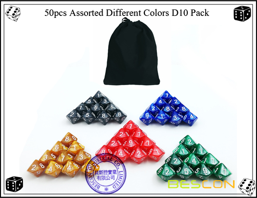 50pcs Assorted Different Colors D10 Pack-3