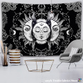 White Black Sun Moon Mandala Tapestry Wall Hanging Celestial Wall Tapestry Hippie Wall Carpets Dorm Decor Psychedelic Tapestry