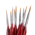 9pcs 000~6 Miniature Paint Brush Set Sable Hair Fine Detail Art Nail Drawing Brush Oil Painting Gouache Painting Tool Set