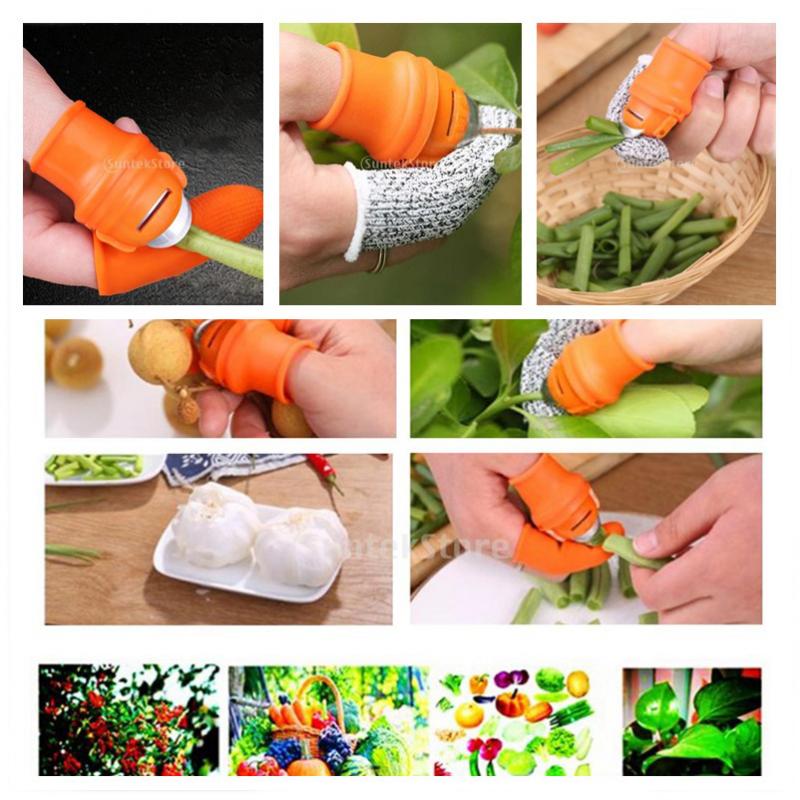 Fruit and Vegetable Picking Potted Plants Trim Silicone Thumb Knife Portable Garden Finger Cutter Tools