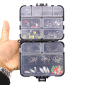 Wokotip 160pcs Fishing Accessories Set With Fishing Tackle Box Including Fishing Sinker Weights Fishing Swivels Snaps Jig Hook