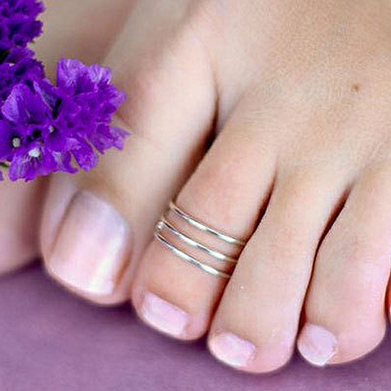 Toe Ring Jewelry Handmade Jewelry Adjustable Anillos Mujer Gold Filled/925 Silver 15mm Hoop Rings For Women Boho Foot Jewelry