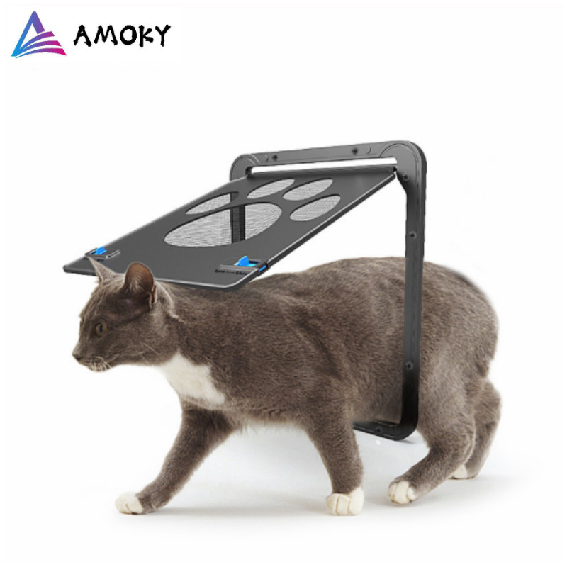 Quality Pet Door Controllable Access Openings Cat Dog Window Footprint Pattern Pet Cat Door Window Door Screen Doggie Flap Pet