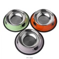 Thick Non-slip Cat Dog Food Bowl Foods Utensils Single Stainless Steel Pet Bowls for cats and puppies