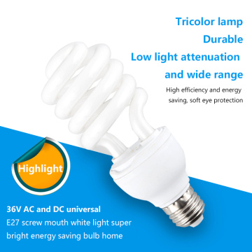 1pc Led Light E27 20W 30W 40W 36V Energy Saving Bulb Spiral Fluorescent Light Bedroom Lamps Universal Tricolor Base Lamp