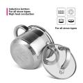 Stainless Steel Binaural Cooking Pots 12CM 1L Milk Pan Kitchen Articles Suitable For Induction Cooker Gas F1001