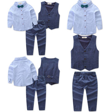 Pudcoco Boy Set 2Y-7Y 3PCS Boy Kids Suit Shirt+Vest+Pants Trouser Set Outfit Formal Gentleman Clothing