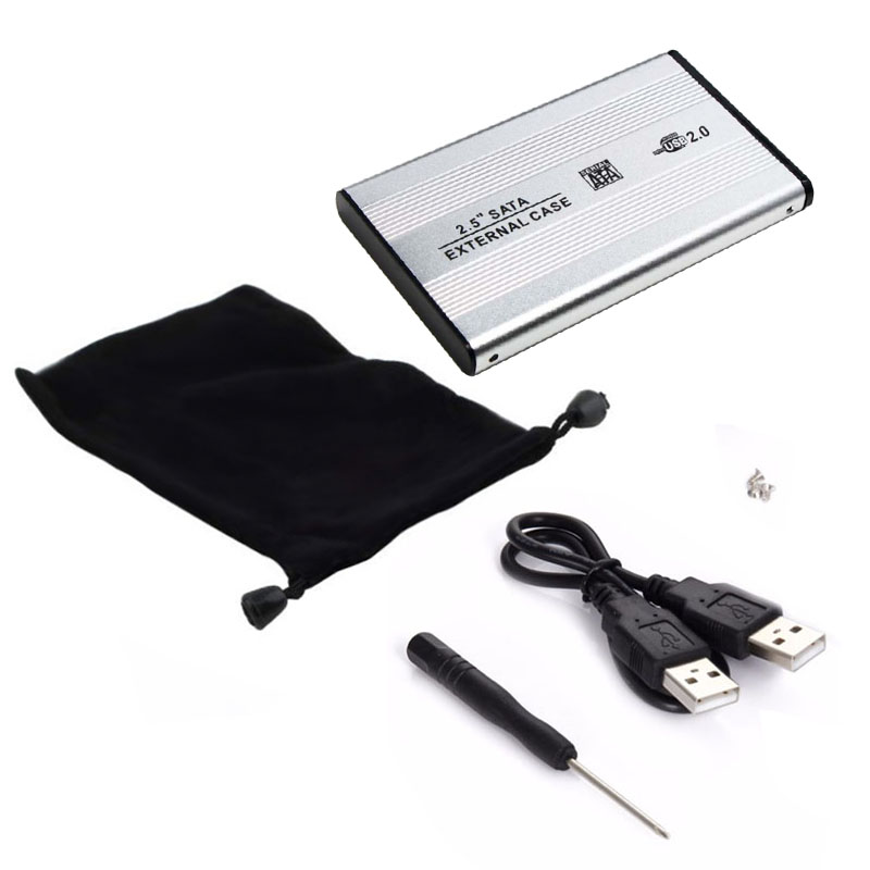 2.5" USB 2.0 SATA HD Box 1TB HDD Hard Drive External Enclosure Case Support Up to 3TB Data Transfer Backup Tool For PC Laptop