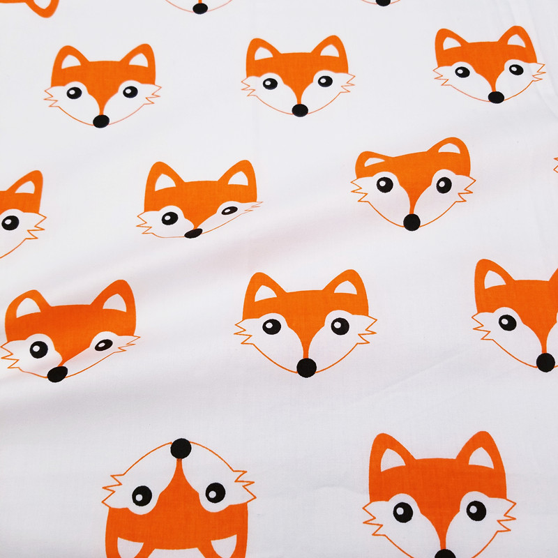 Printed Fox Cotton Twill Fabric Patchwork Cloth DIY Sewing Quilting Baby & Child Clothing Fabric Home Decoration Materials