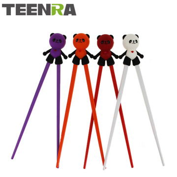 TEENRA 1Pcs Cute Panda Reusable Chopsticks Chinese Chopstcks Holder Kids Learning Chopstick Tableware Tools