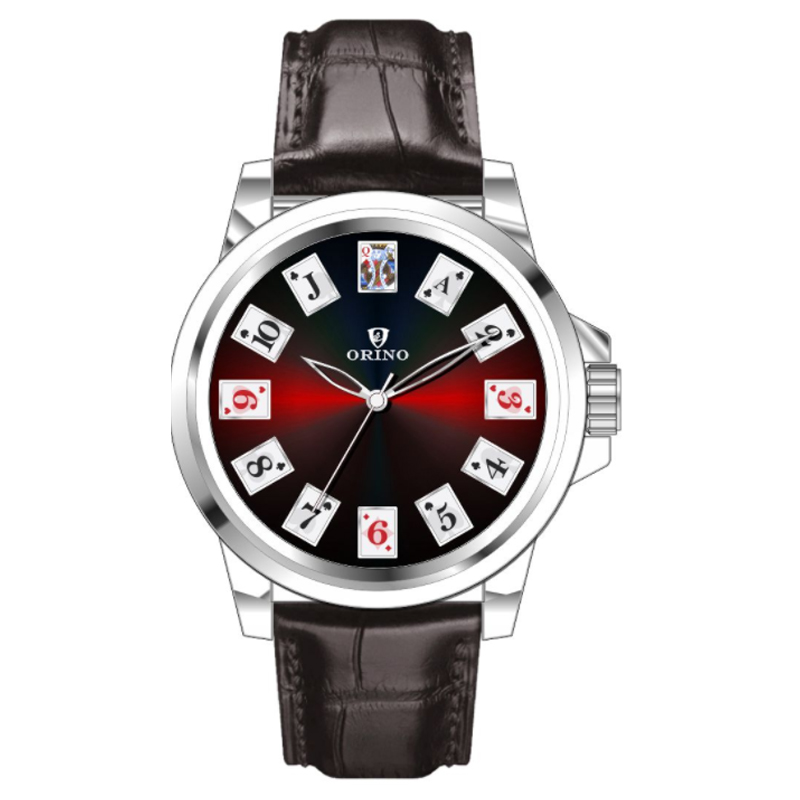 Man's wrist watch with poker element