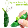 Funny Beans Squishy Squeeze Peas Edc Fidget Toys Pendants Keychain Anti Stress Relief Ball Gadgets Kid Children Novelty Toy