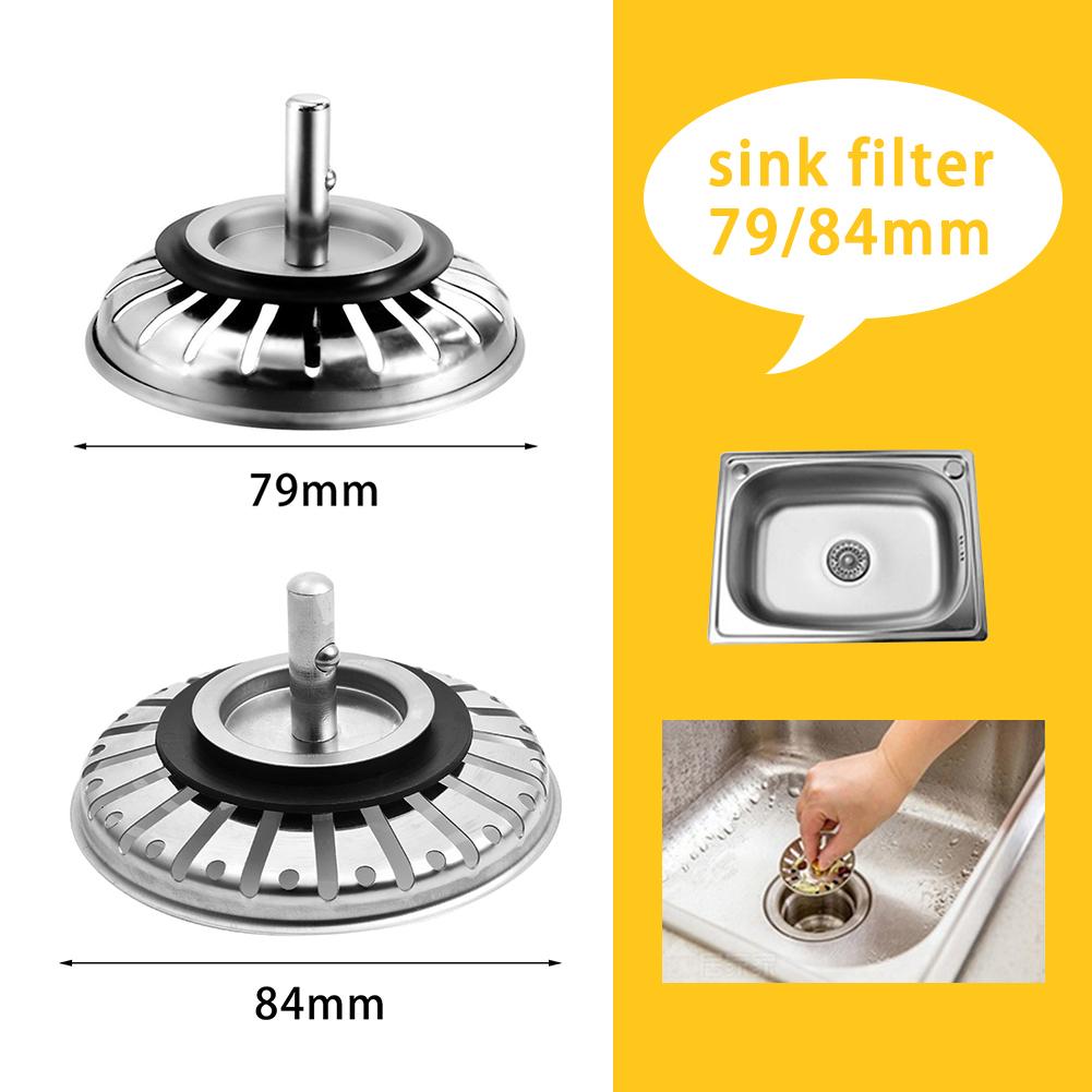 2pcs Stainless Steel Sink Strainer Plug Kitchen Sink Waste Strainer Plug Plug for Kitchen/Bathroom for UK Sinks (79-81-84mm)