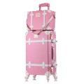 20/24/26 inch rolling luggage set Women suitcase on wheels PU leather pink fashion Retro trolley cabin suitcase with wheel girls