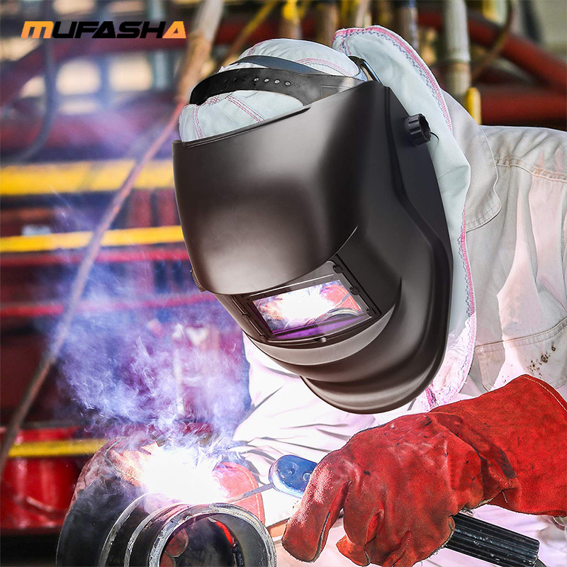 MUFASHA Welding Helmet with Auto Darkening Filter (ADF) Black Mask